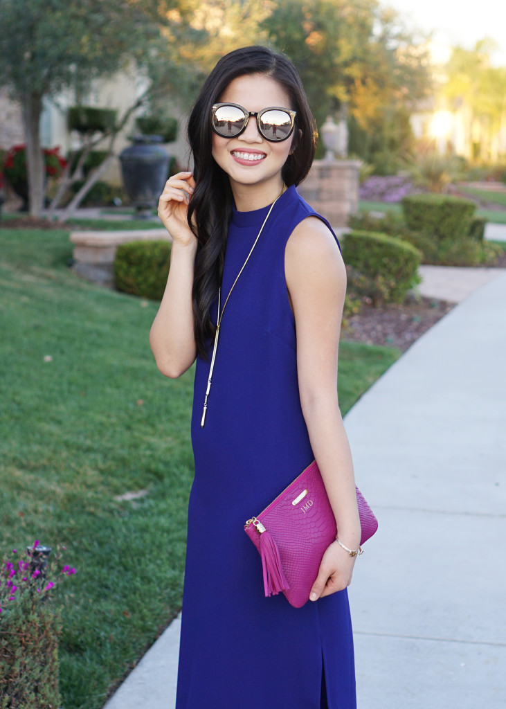 High Neck Midi Shift Dress