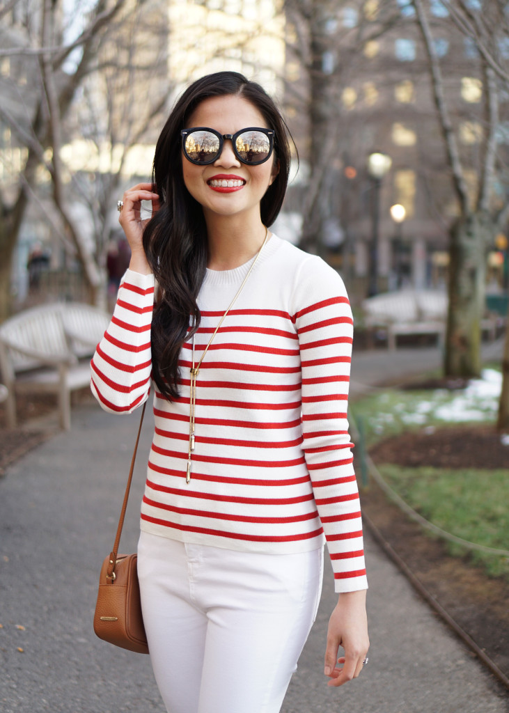Skirt The Rules / Red & White Striped Sweater