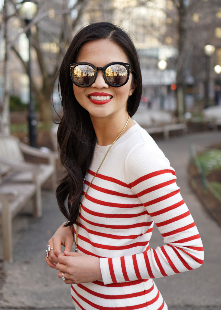 Skirt The Rules / Red & White Striped Sweater