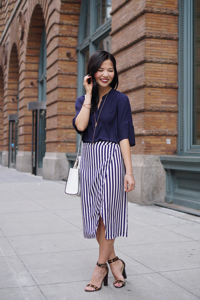 Skirt The Rules / Navy & White Work Outfit