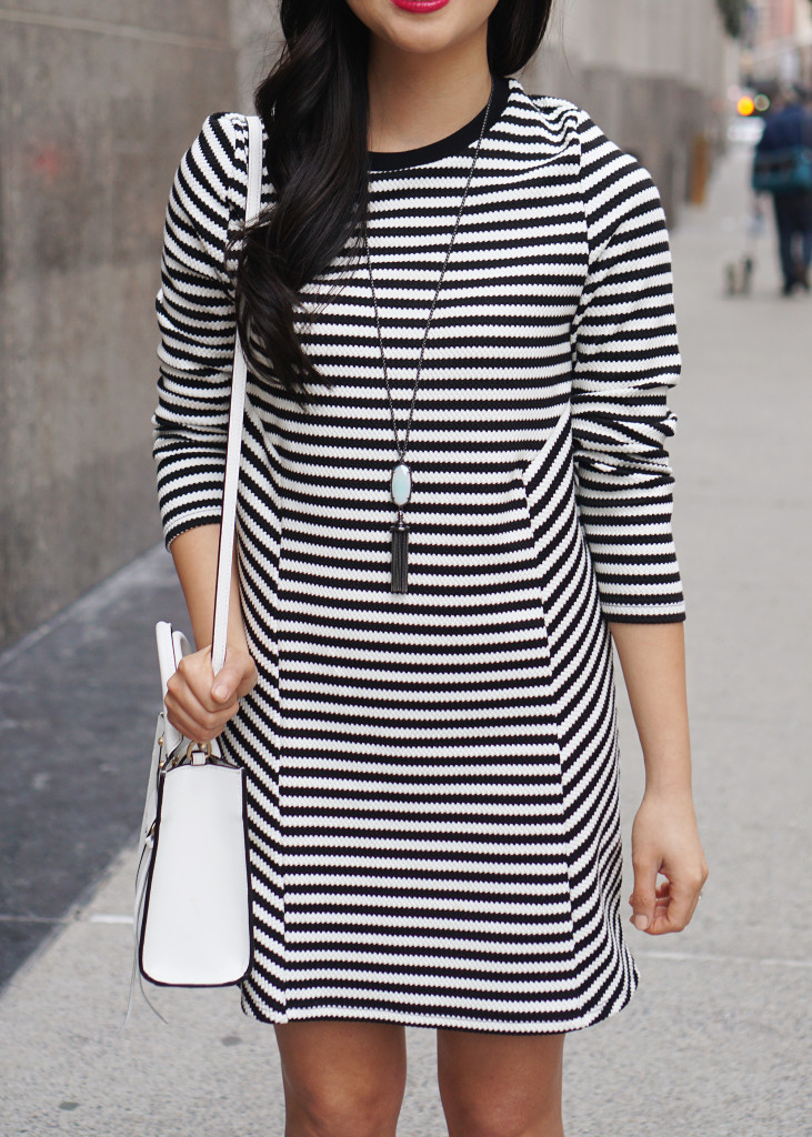 Topshop Texture Striped Sweatshirt Dress
