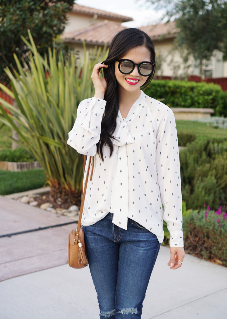 Skirt The Rules / Bow Blouse & Skinny Jeans