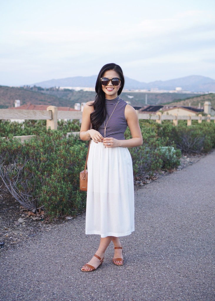 Skirt The Rules / Striped Top & White Skirt