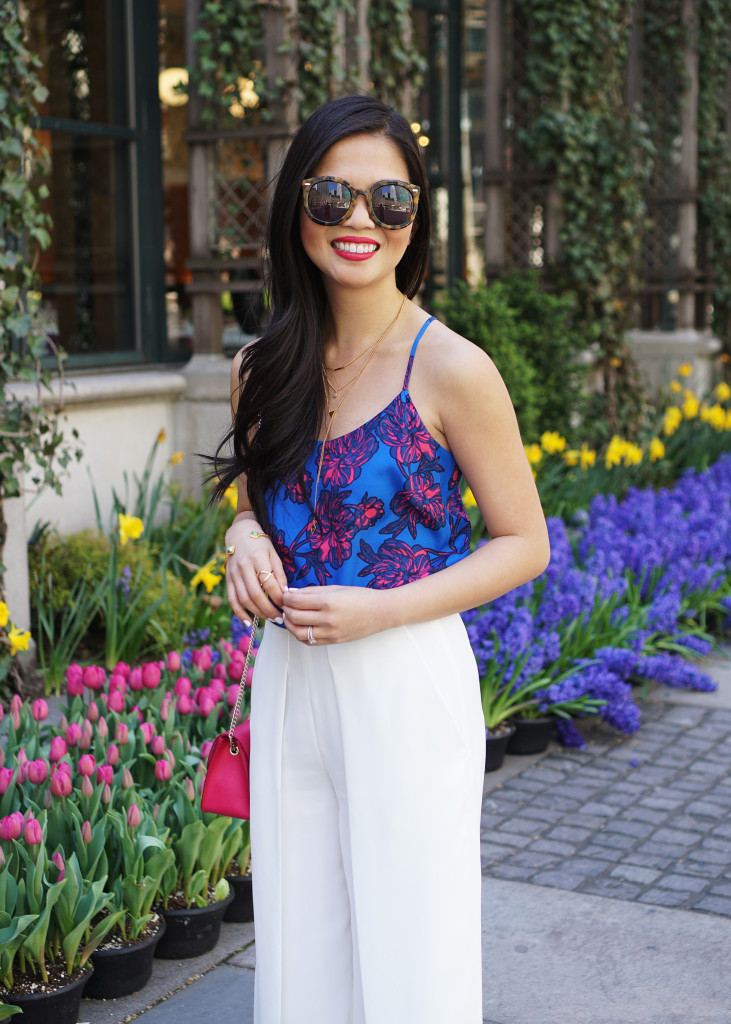 Skirt The Rules / Floral Top & White Culottes