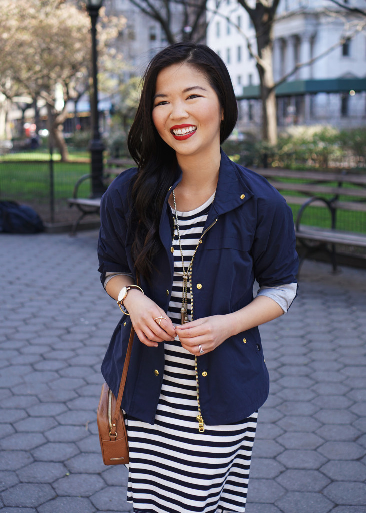 Skirt The Rules / Navy Rain Jacket