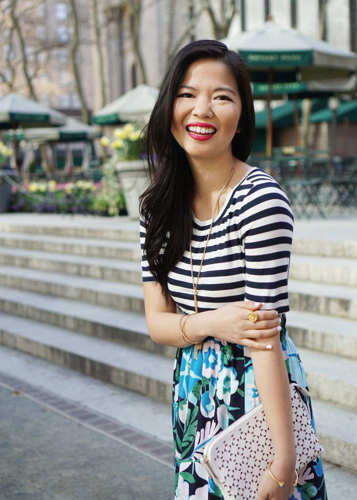 Skirt The Rules / Stripes & Floral Mixed Print Outfit