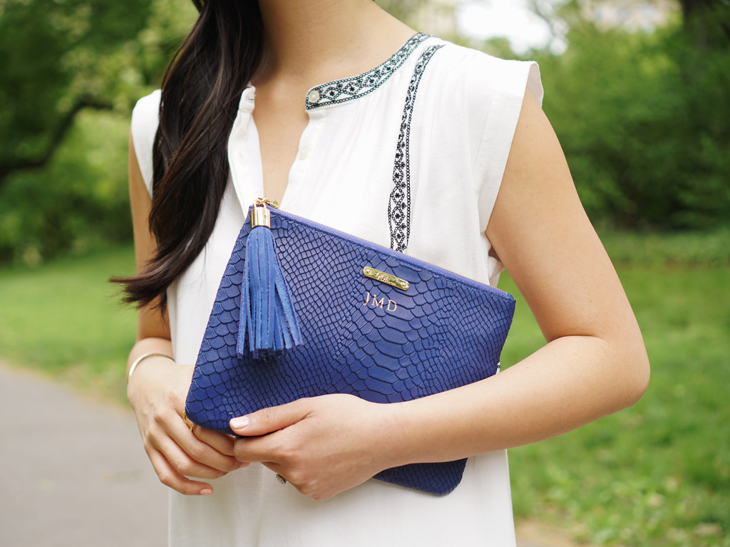 Skirt The Rules / Cobalt Tassel Clutch
