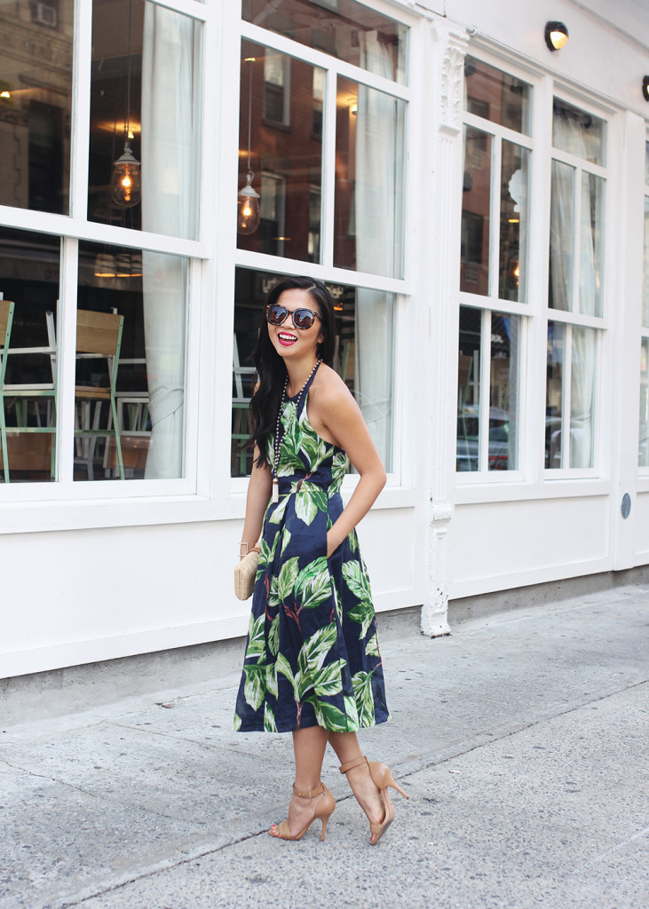 Skirt The Rules / Palm Leaf Print Dress