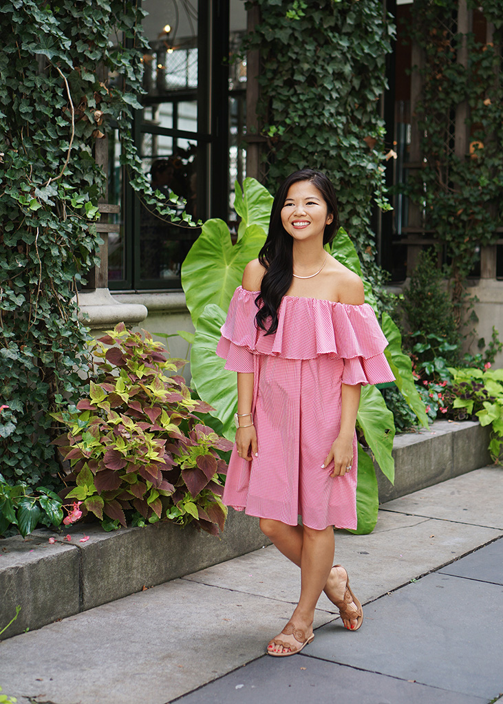 Cute Summer Outfit / Red Gingham Dress