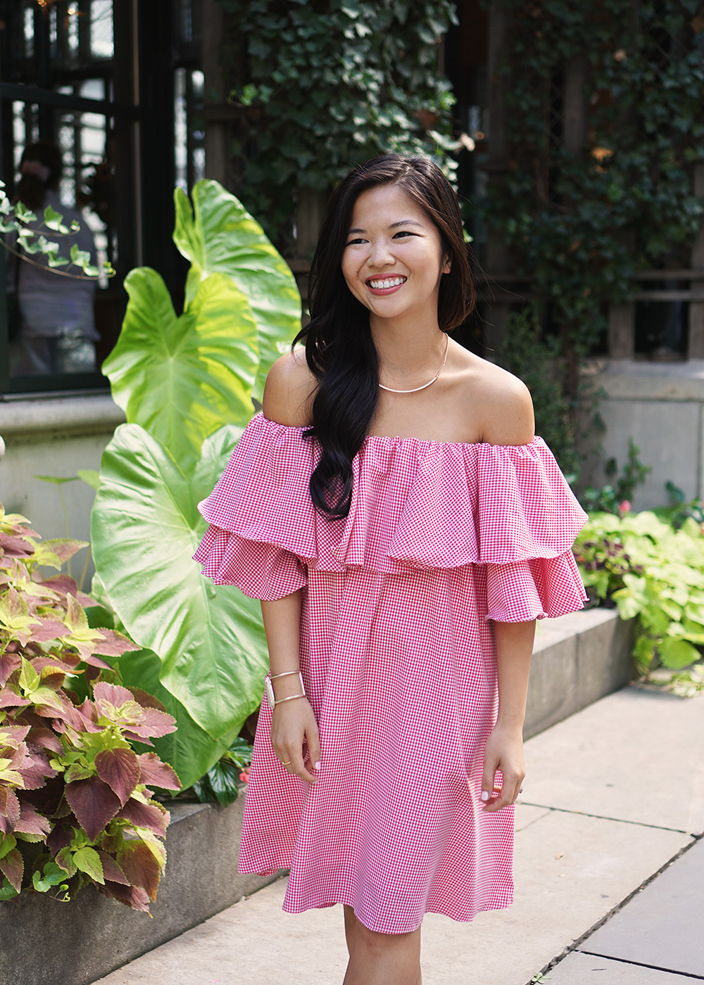 Cute Summer Outfit / Red Gingham Dress