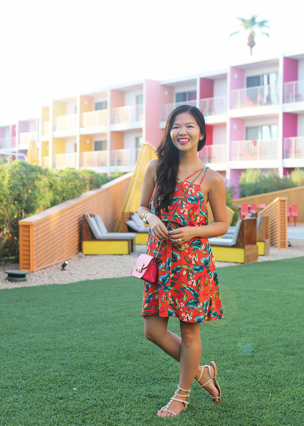 The Perfect Vacation Dress / Red Tropical Floral Print