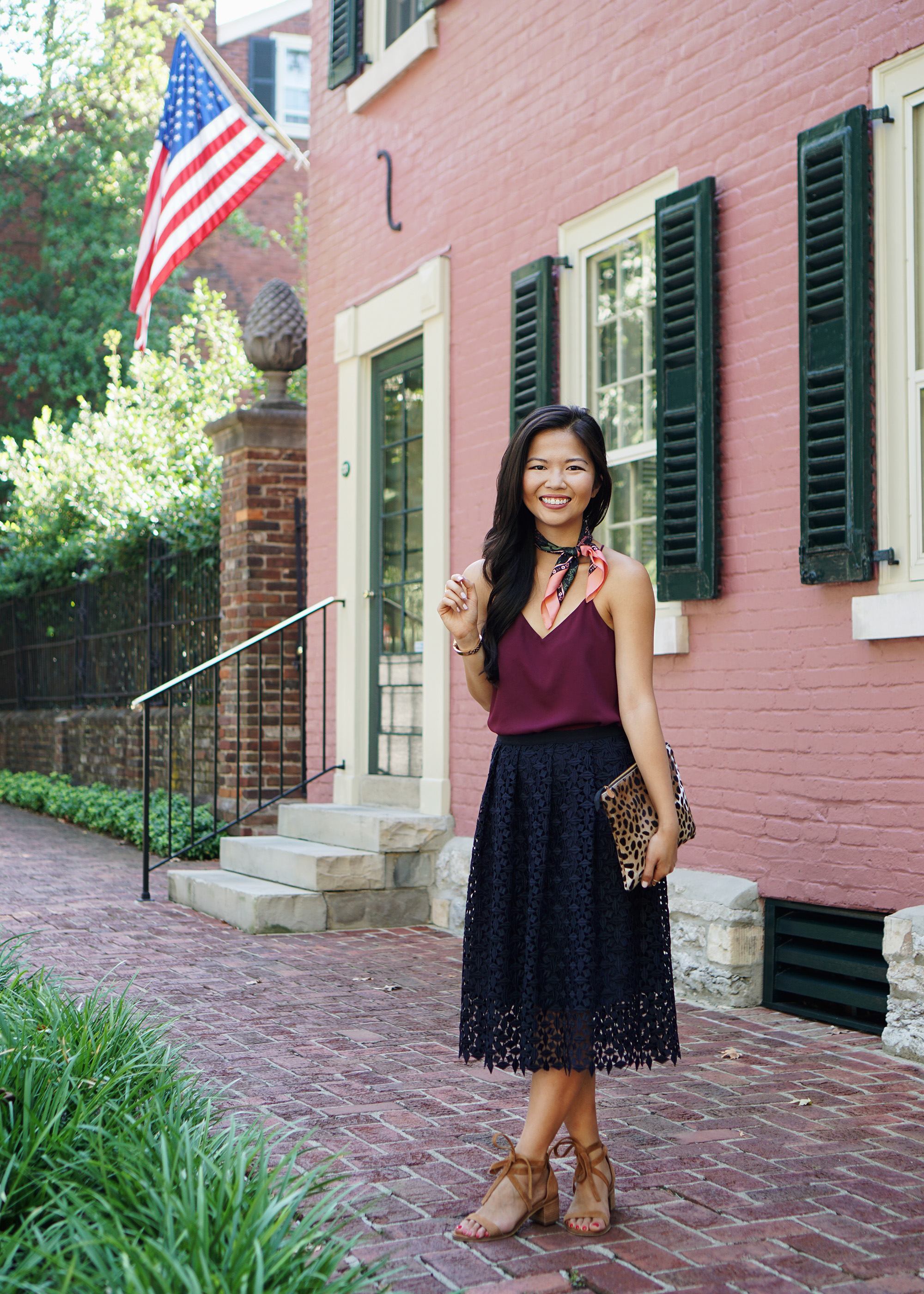 Fall Transitional Outfit / Burgundy & Navy