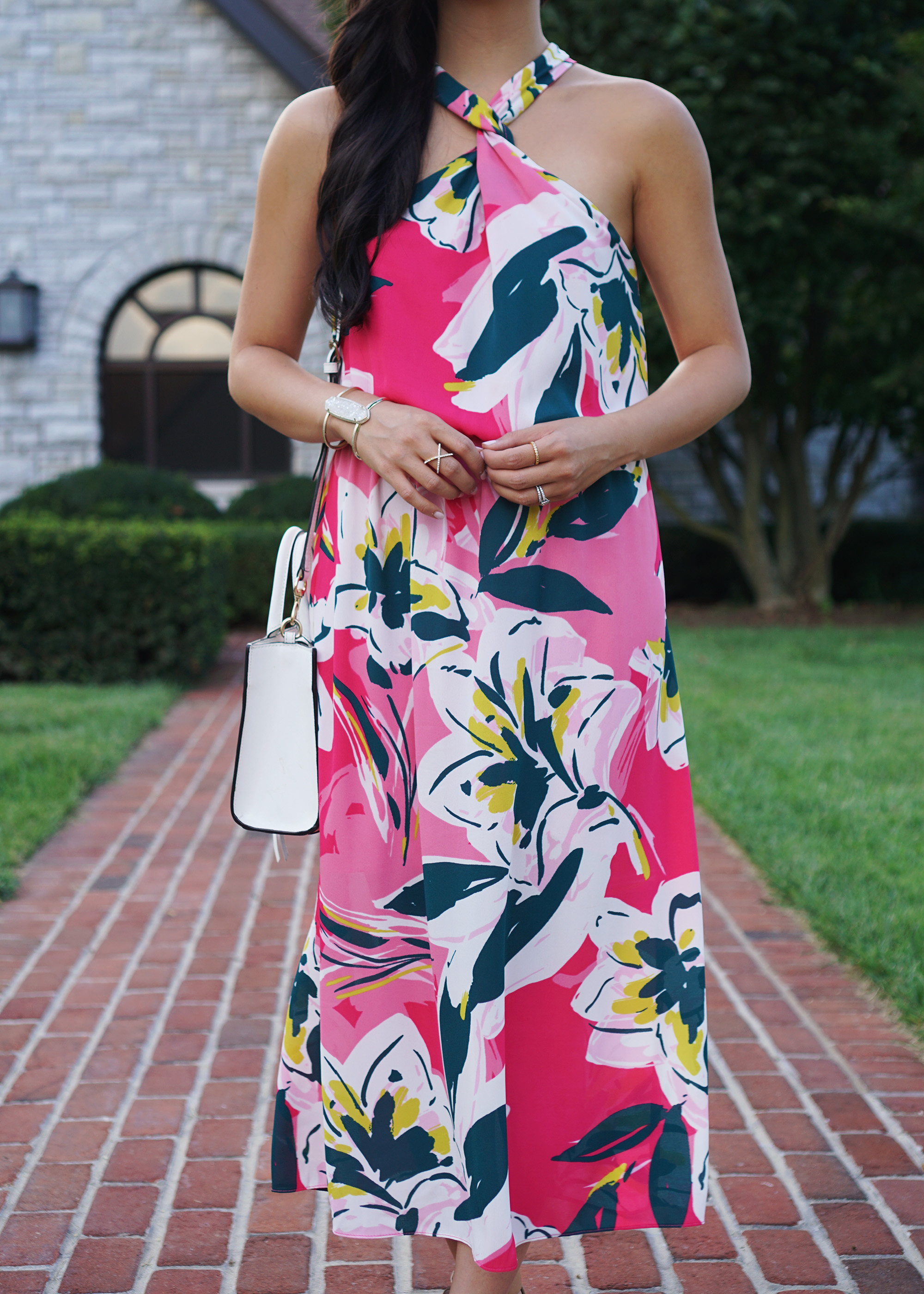 Wedding Guest Style / Pink Floral Dress