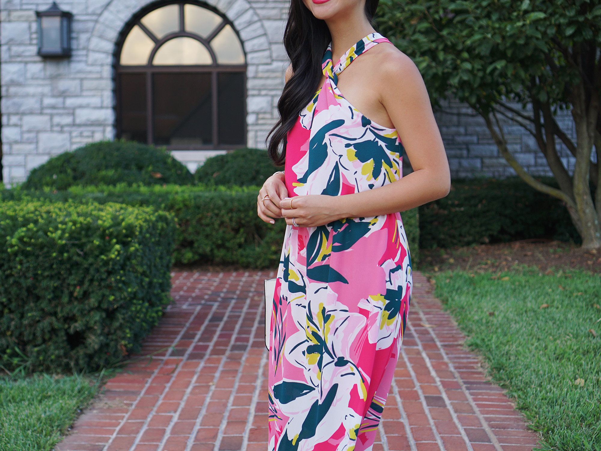 Wedding Guest Style / Pink Floral Dress