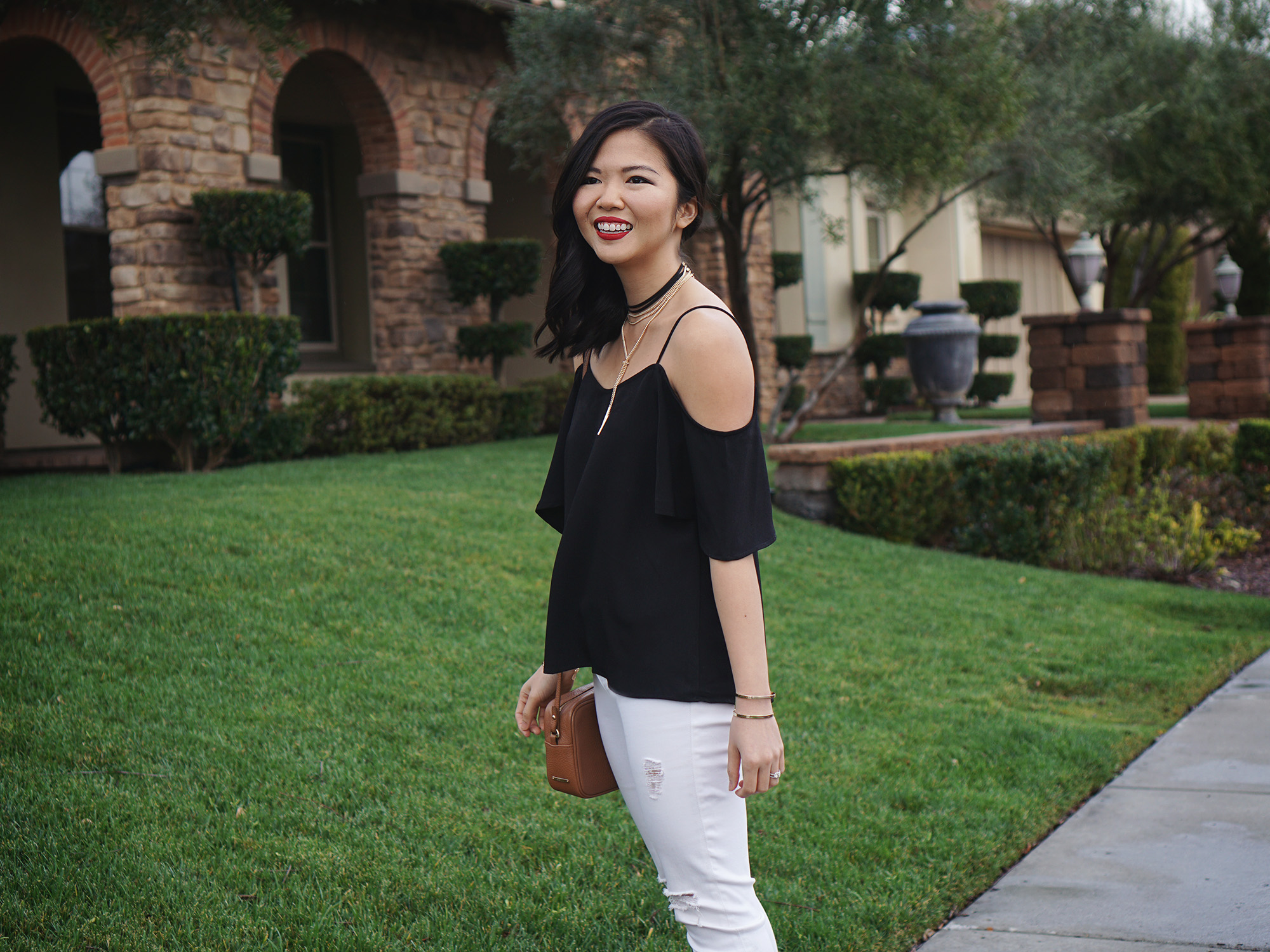 Skirt The Rules / Black Cold Shoulder Top