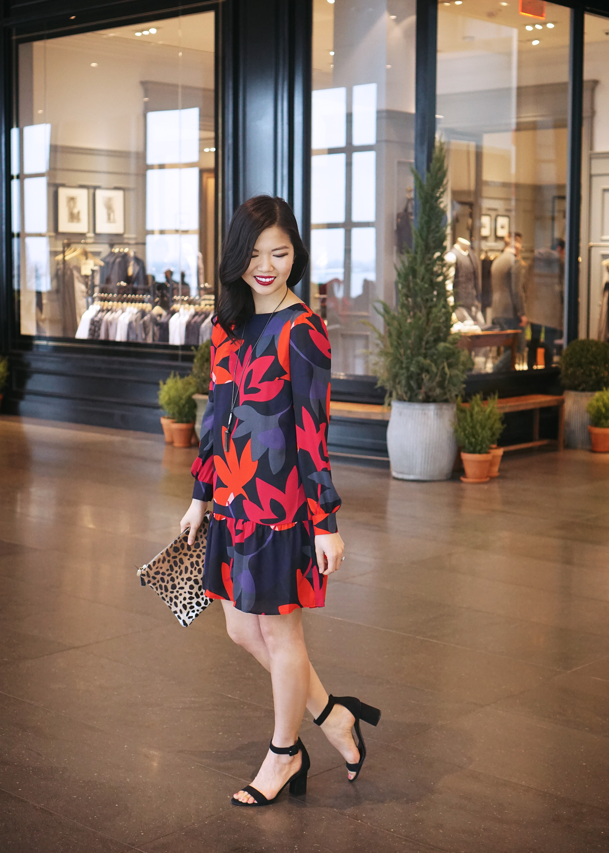 Skirt The Rules / Floral Print Long Sleeve Dress