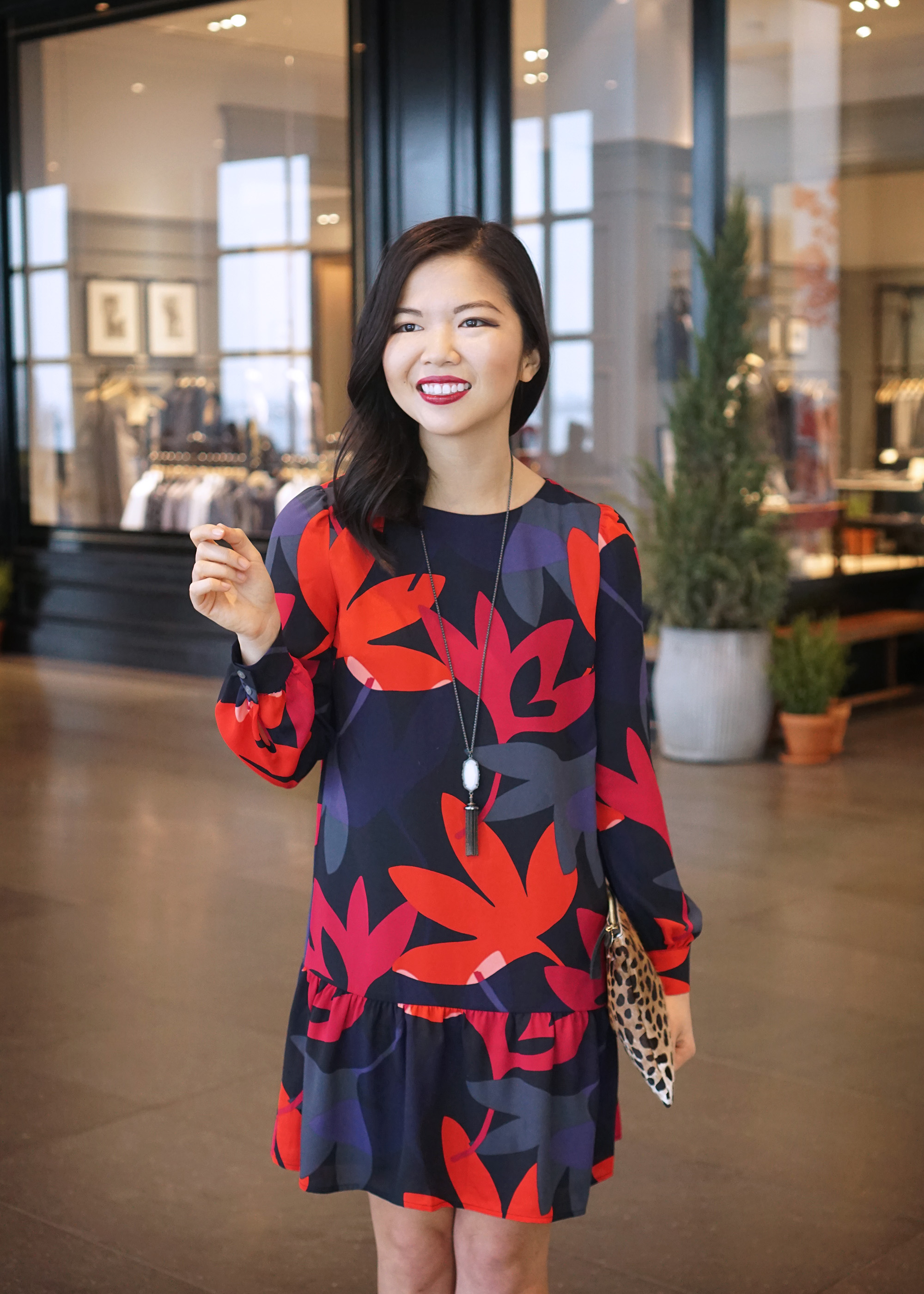 Skirt The Rules / Floral Print Long Sleeve Dress