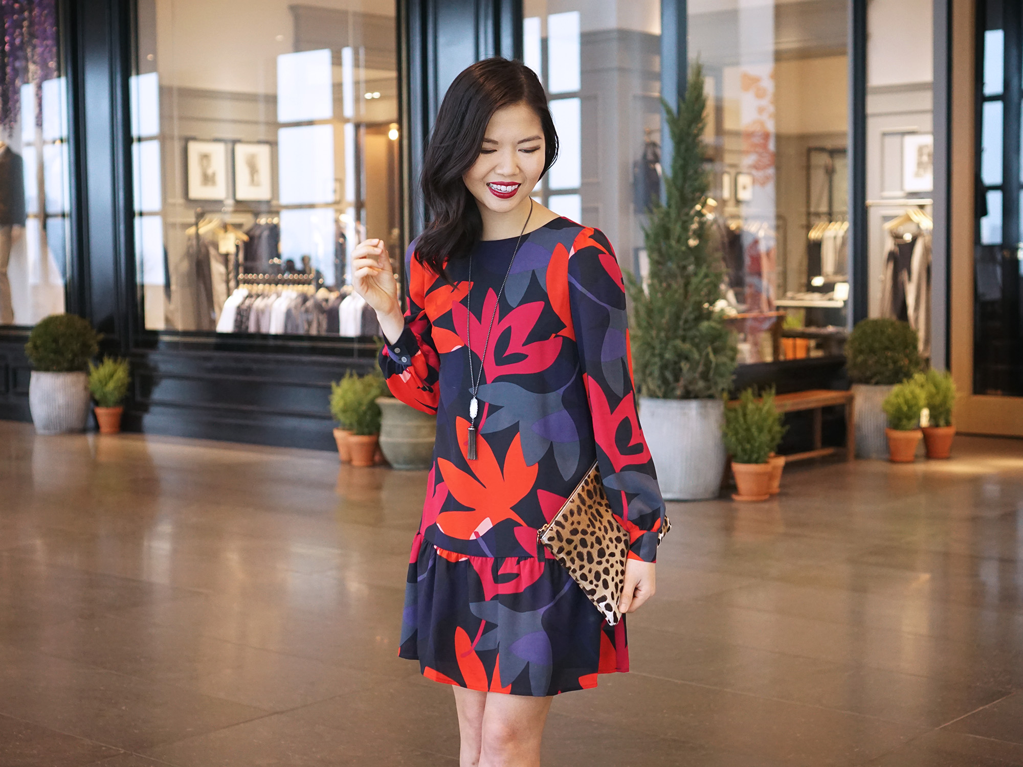 Skirt The Rules / Floral Print Long Sleeve Dress