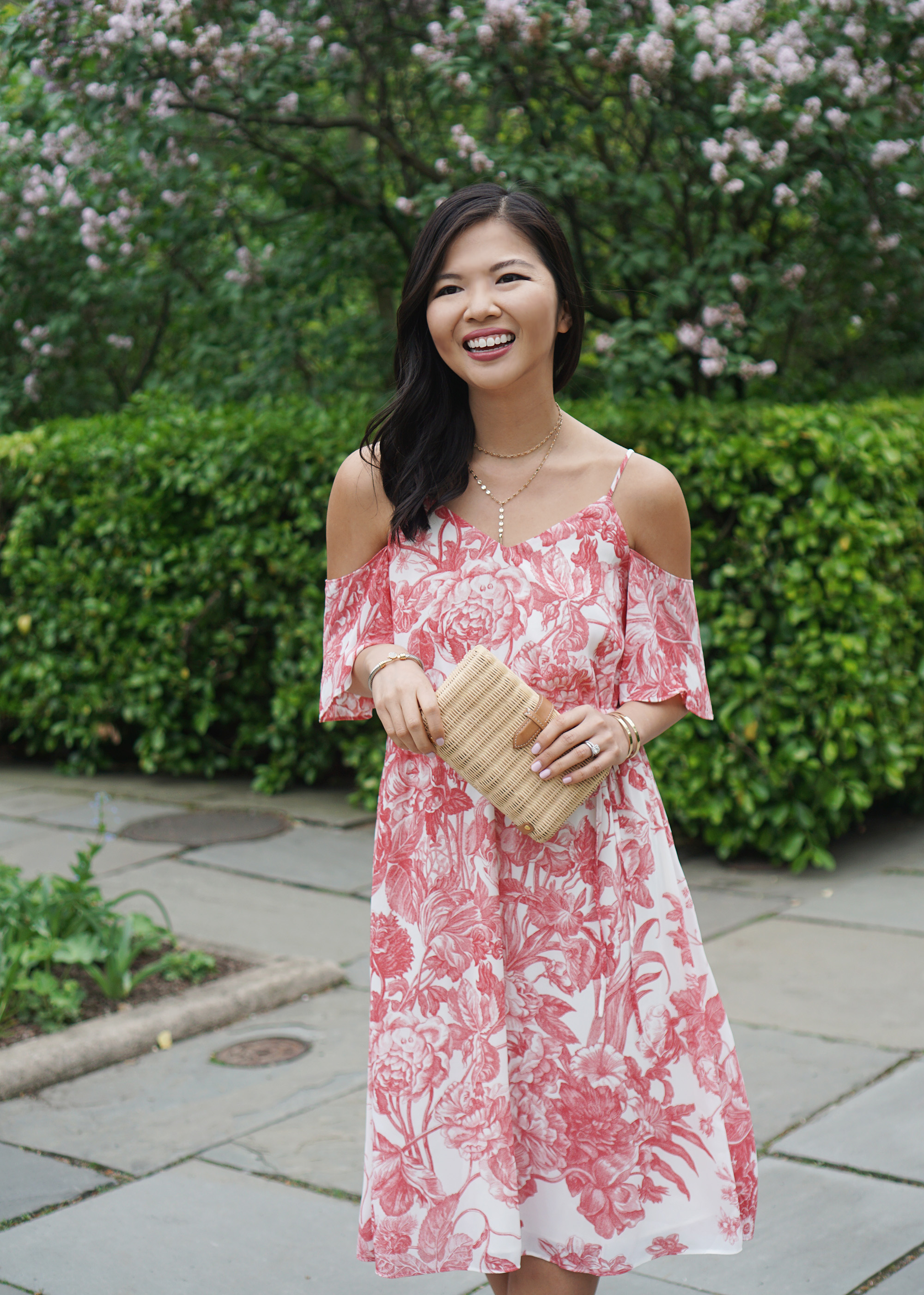 Skirt The Rules / Floral Print Cold Shoulder Dress