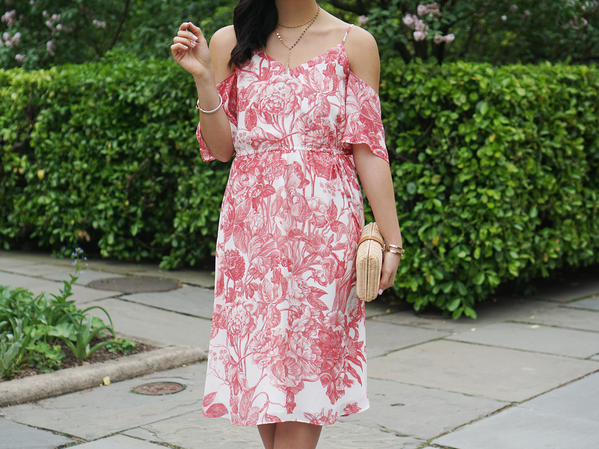 Skirt The Rules / Floral Print Cold Shoulder Dress