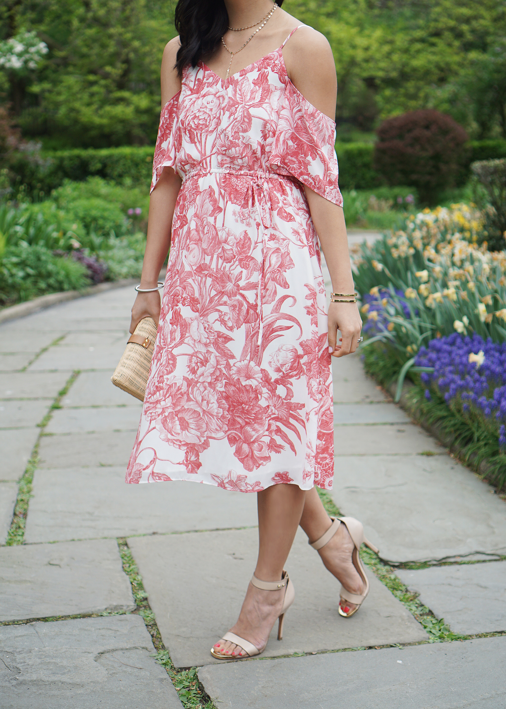 Skirt The Rules / Floral Print Cold Shoulder Dress