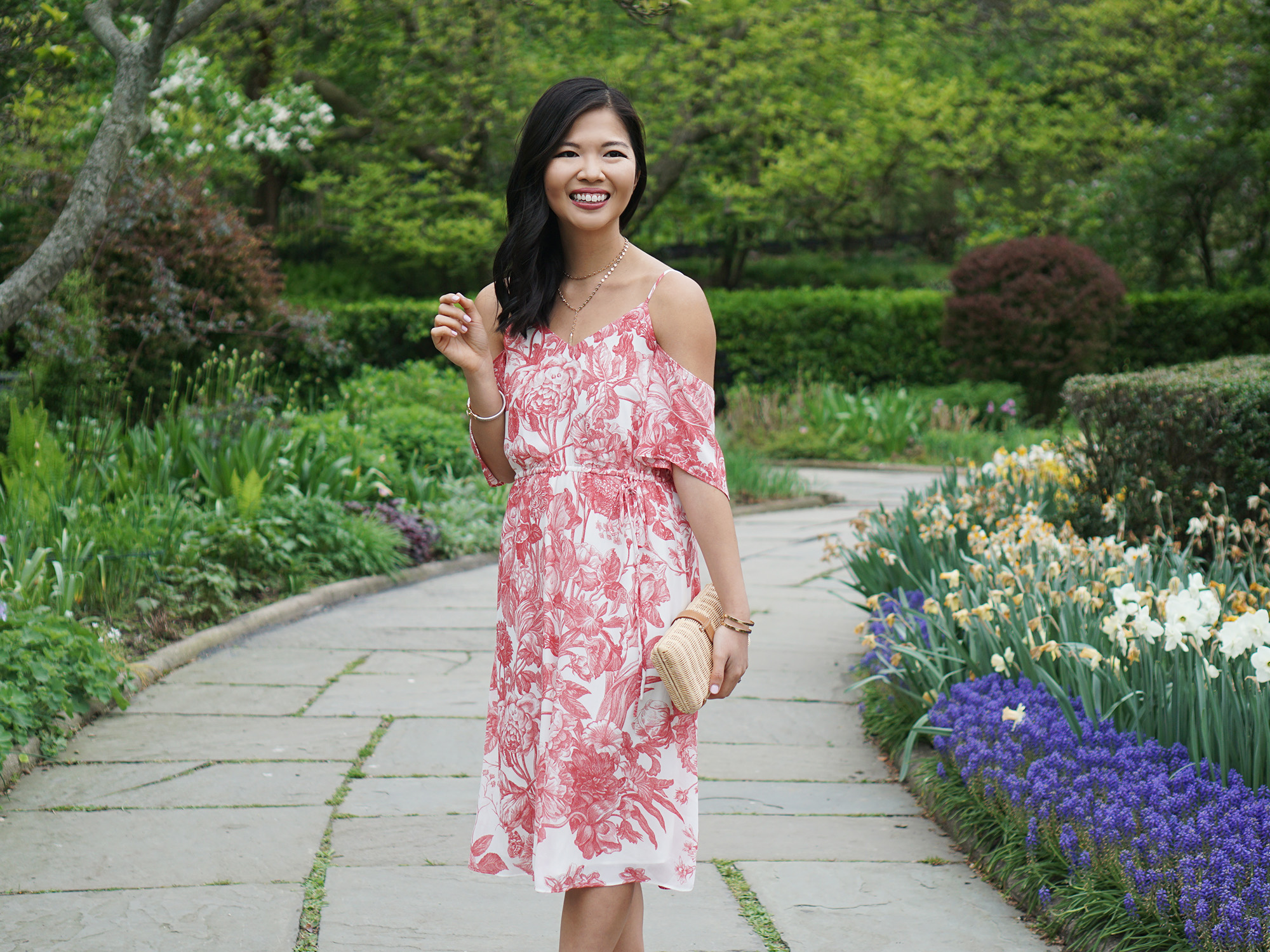 Skirt The Rules / Floral Print Cold Shoulder Dress