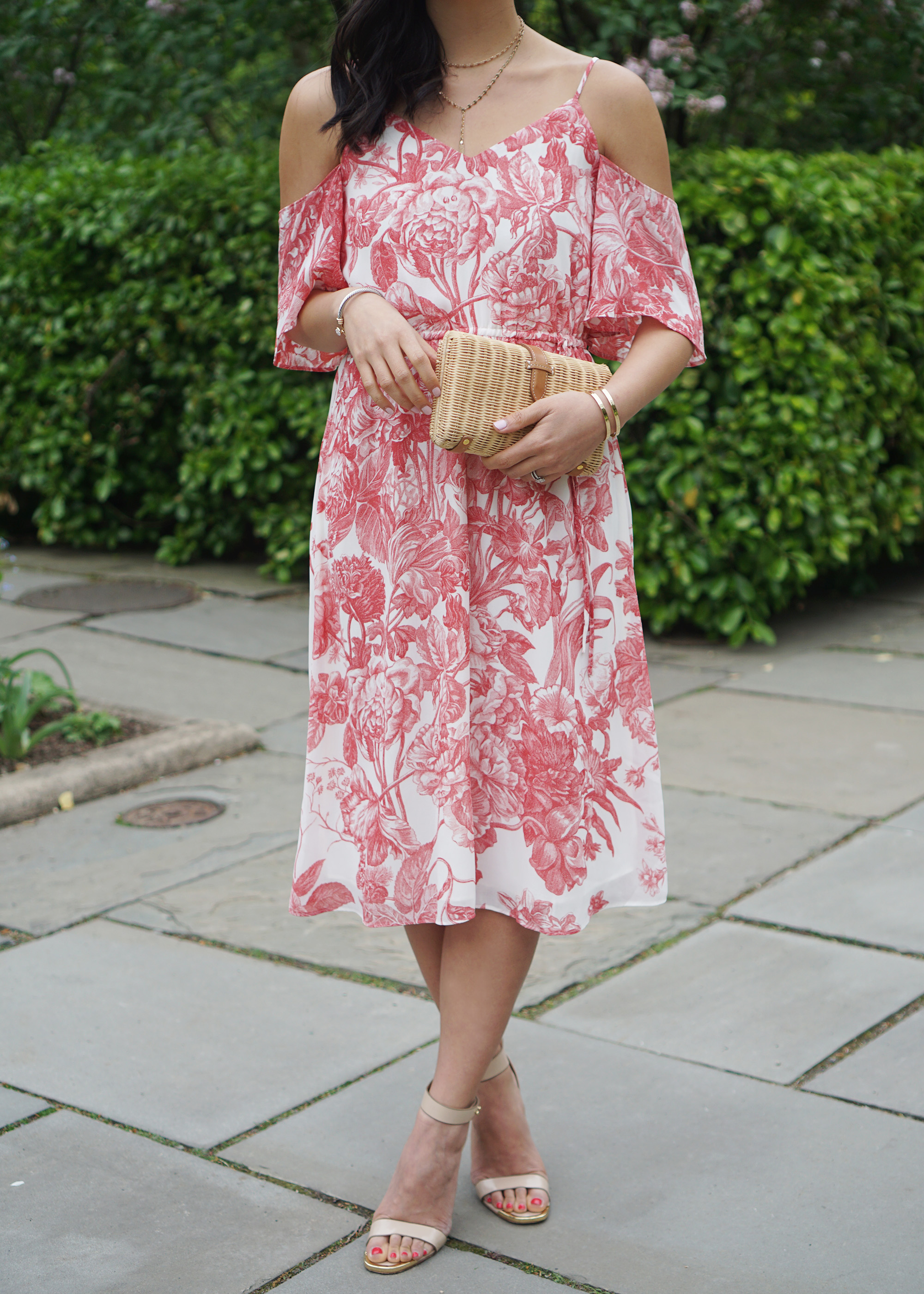 Skirt The Rules / Floral Print Cold Shoulder Dress