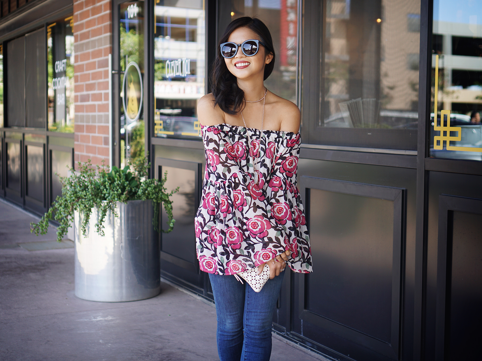 Skirt The Rules / Floral Off the Shoulder Top