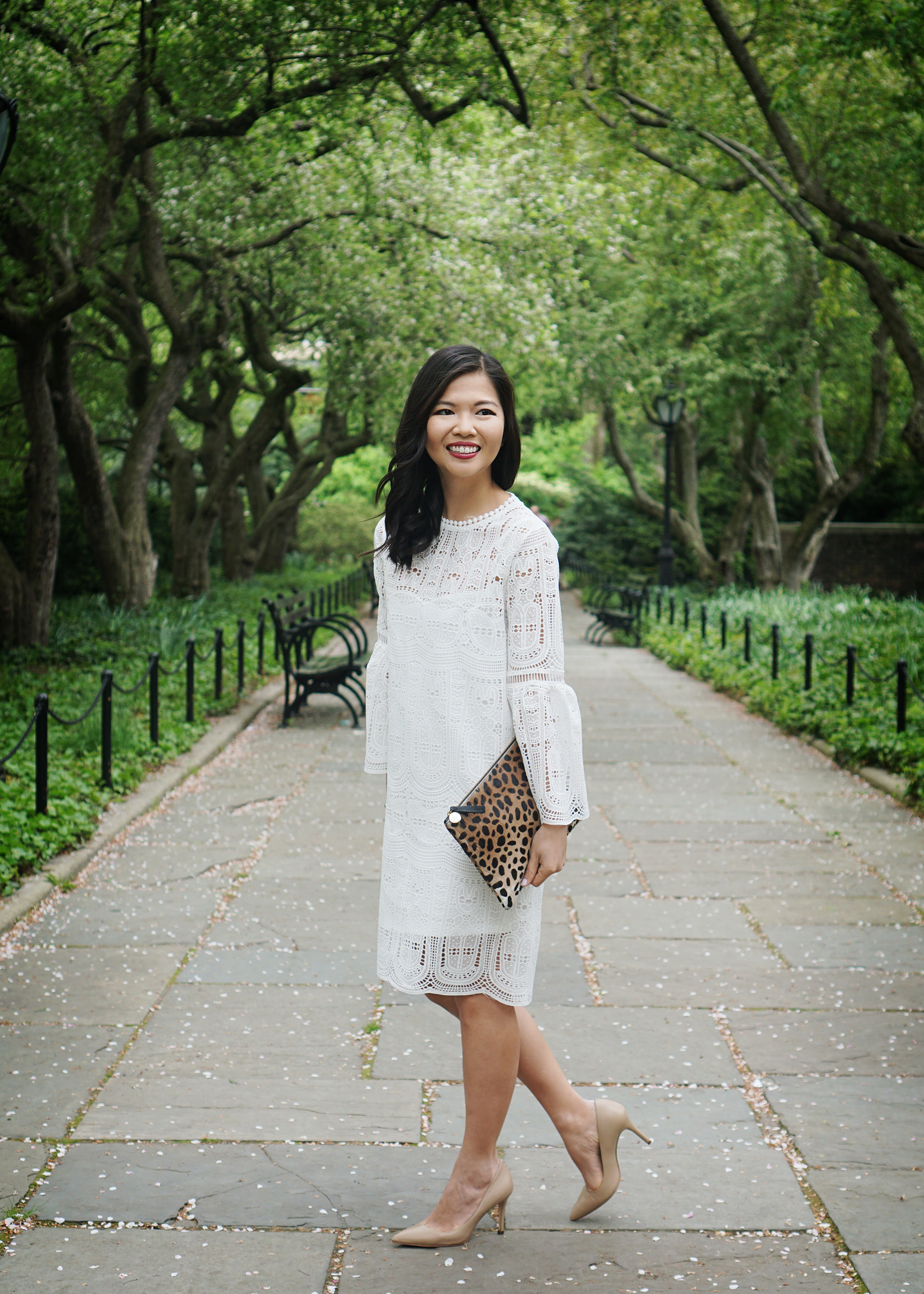 Skirt The Rules / White Lace Dress with Bell Sleeves