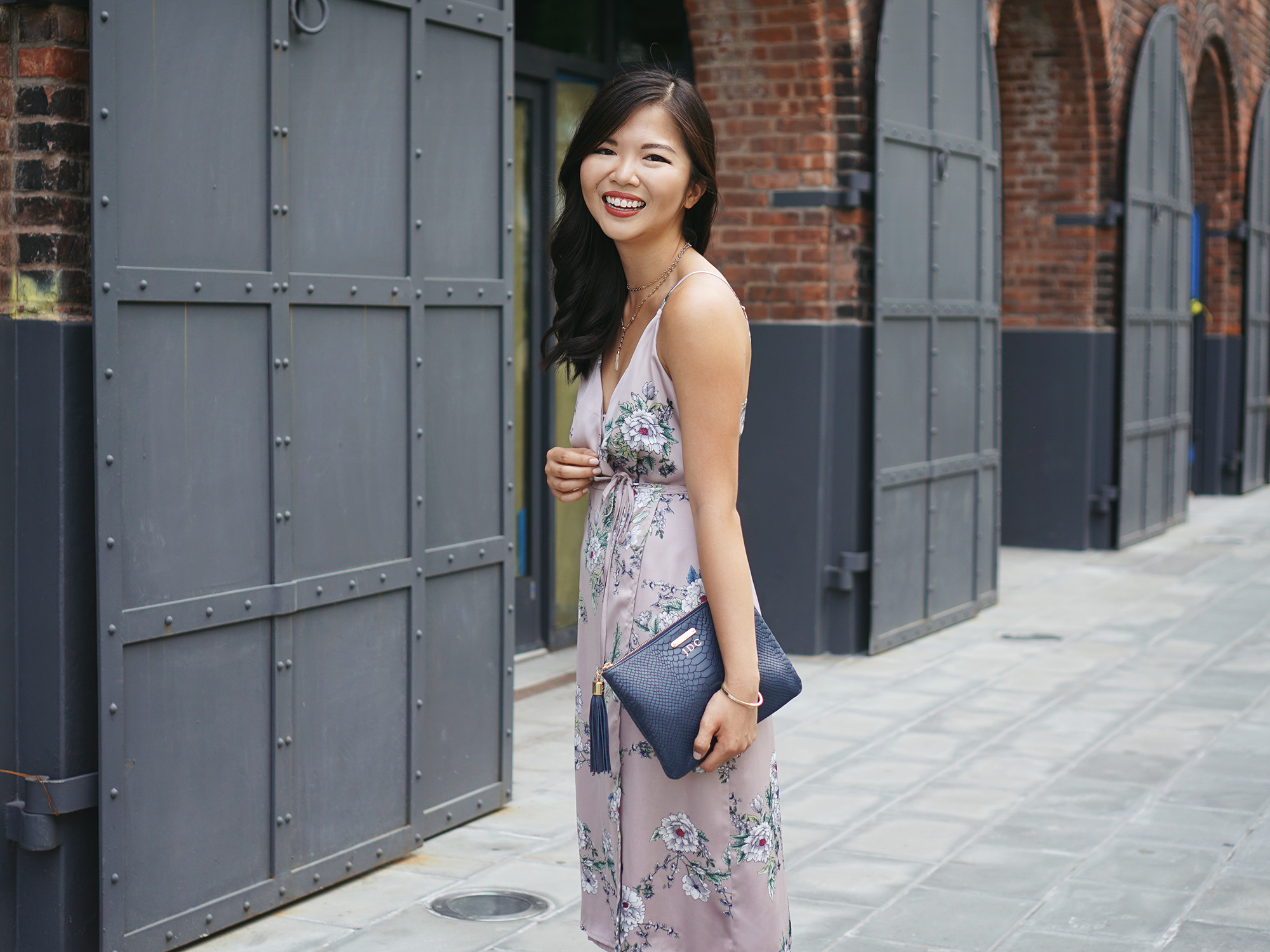 #NSale / Satin Floral Wrap Dress