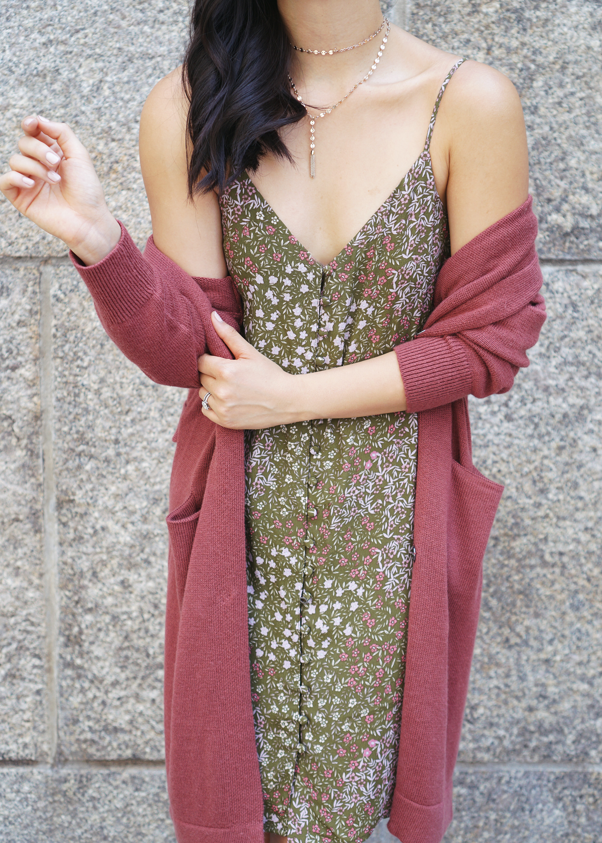 #NSale Finds: Leith Cardigan & BP Floral Slip Dress