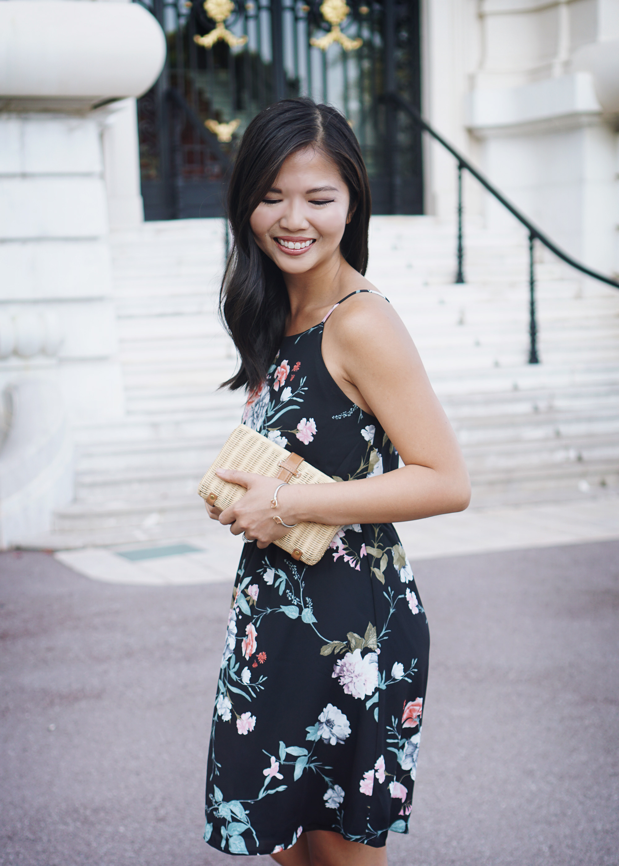 Summer Outfit Inspiration: Black Floral Print Dress