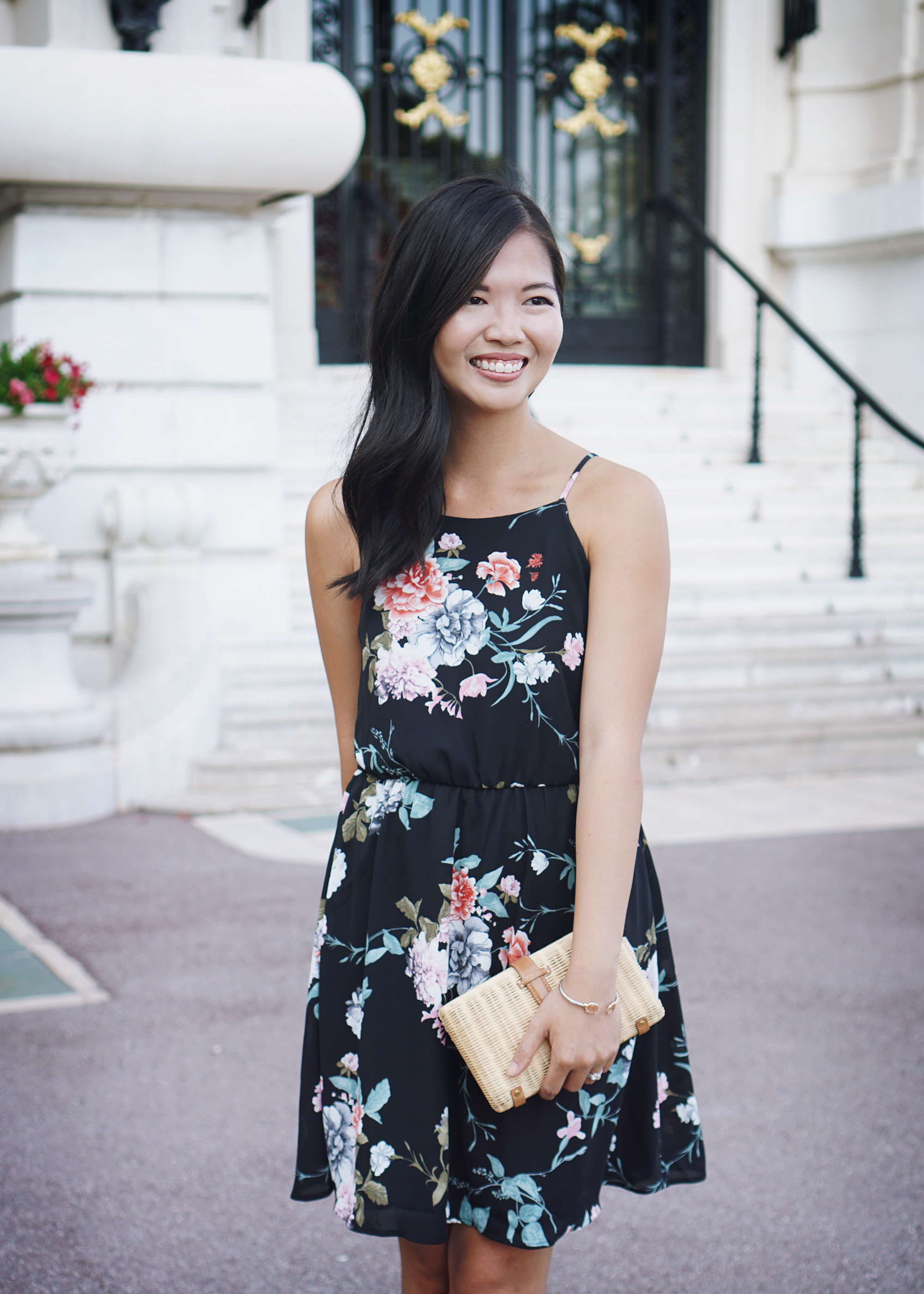 Summer Outfit Inspiration: Black Floral Print Dress