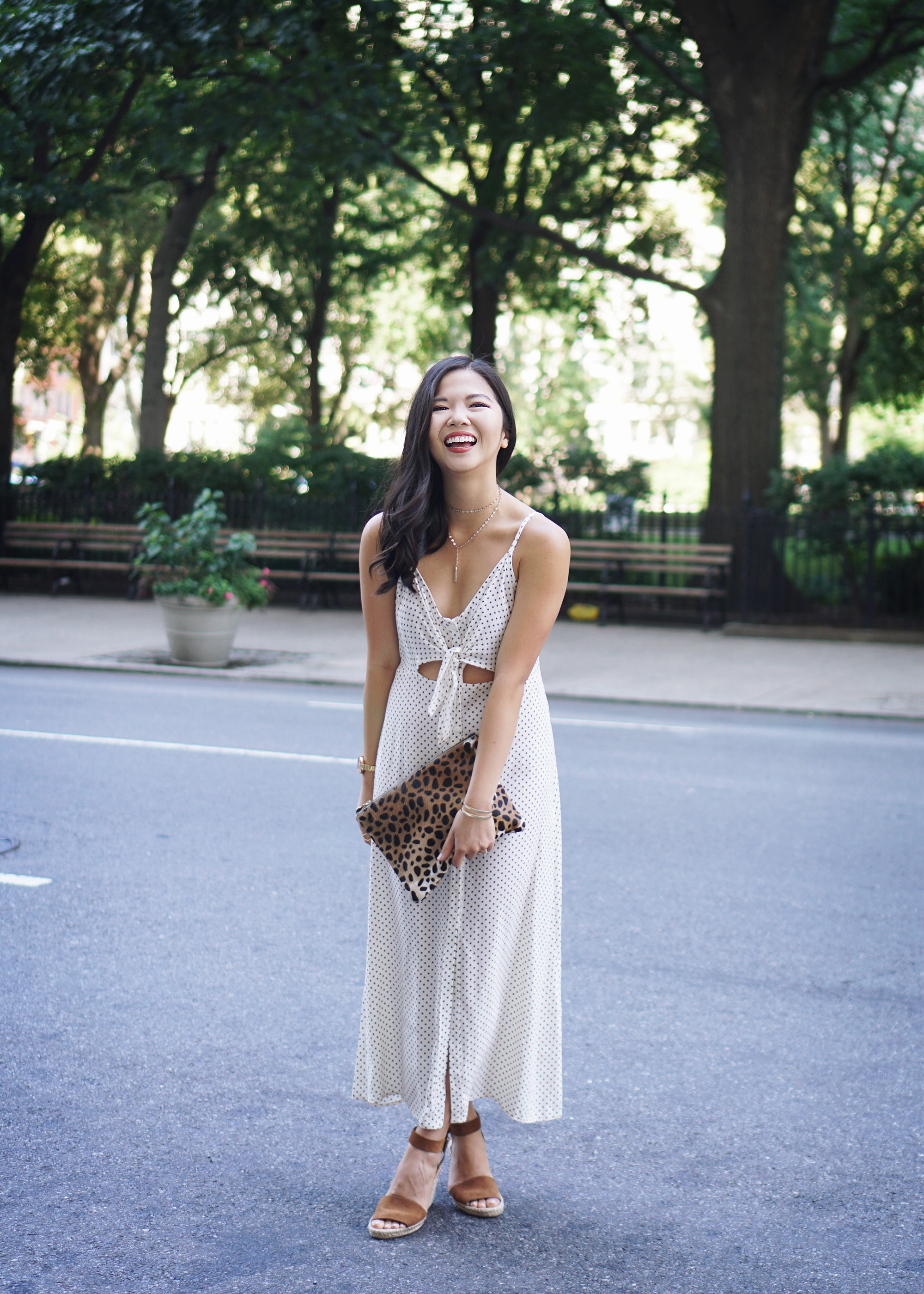 Summer Style Inspiration: Black & White Print Tie Front Slip Dress