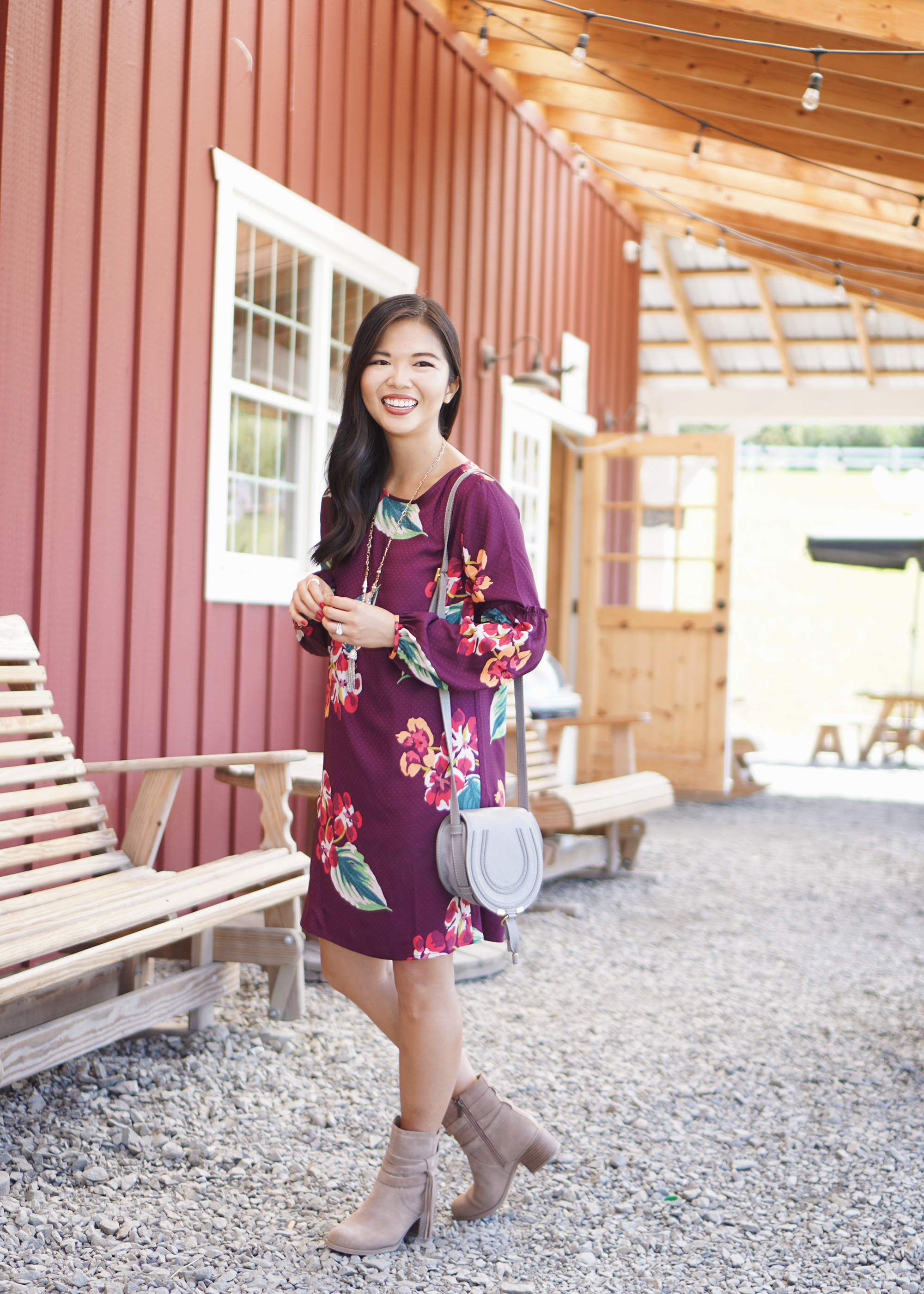 Fall Outfit Inspiration: Long Sleeve Floral Dress