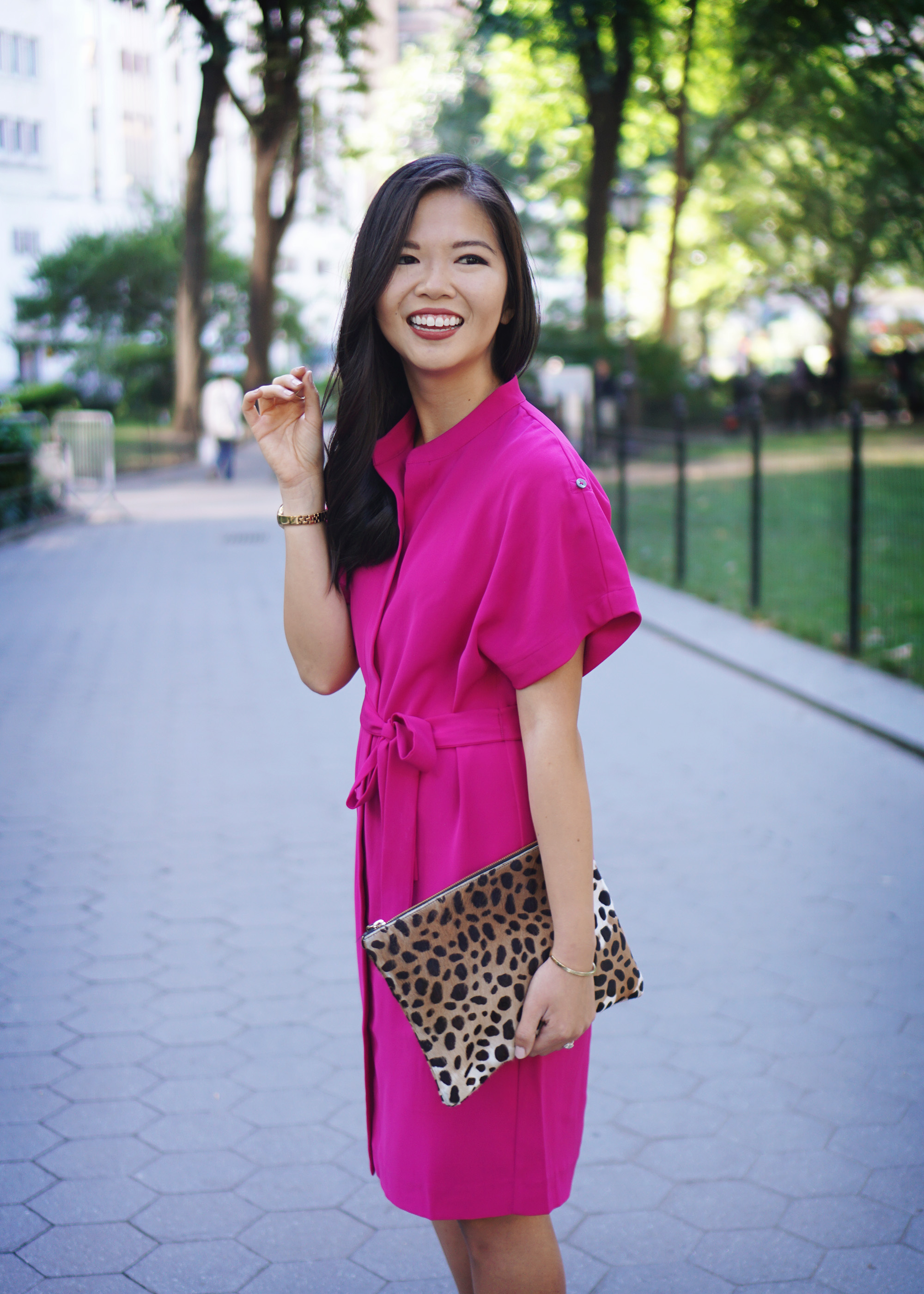 Office Style Inspiration: Fuschia Shirtdress