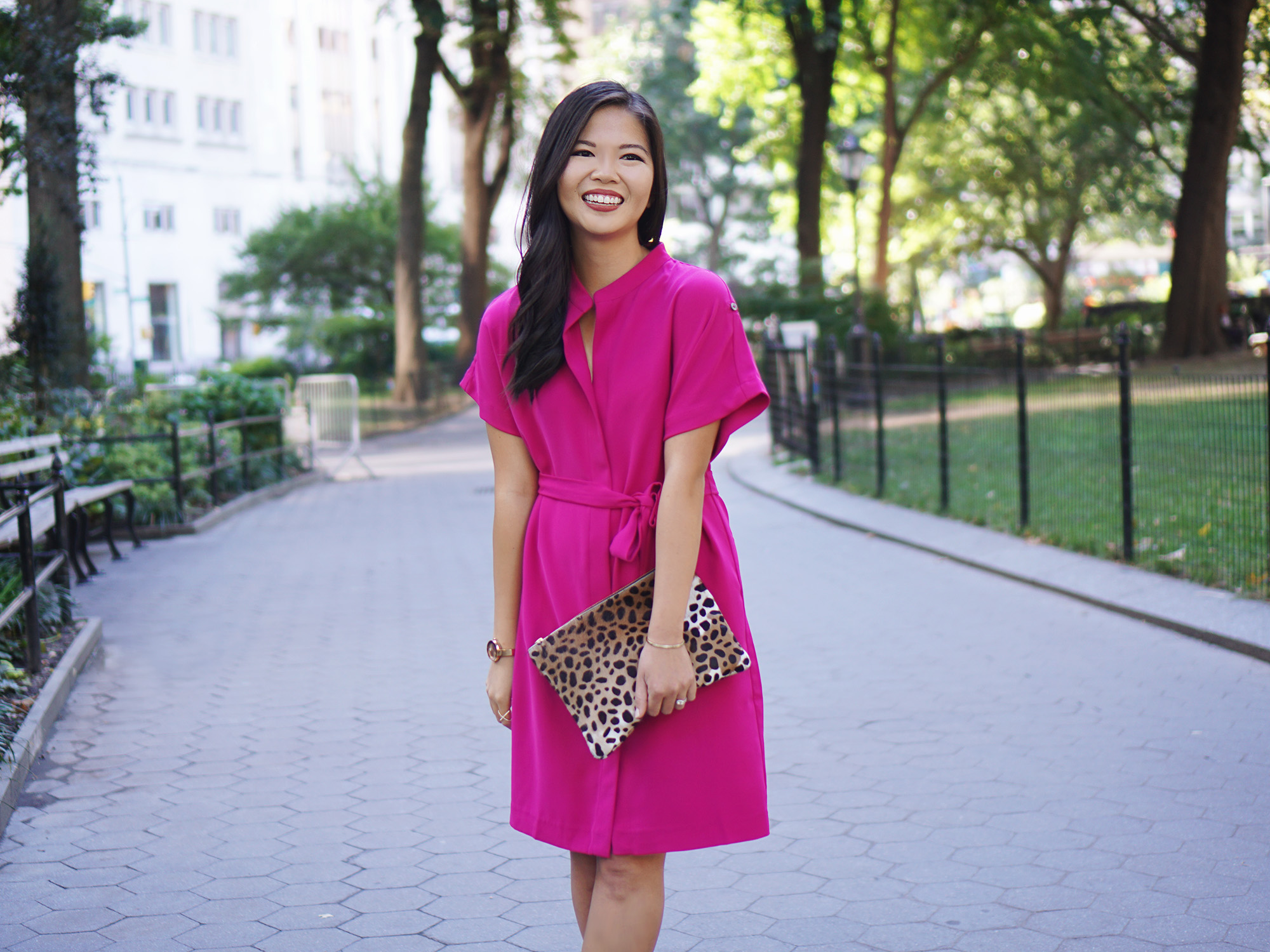 Office Style Inspiration: Fuschia Shirtdress