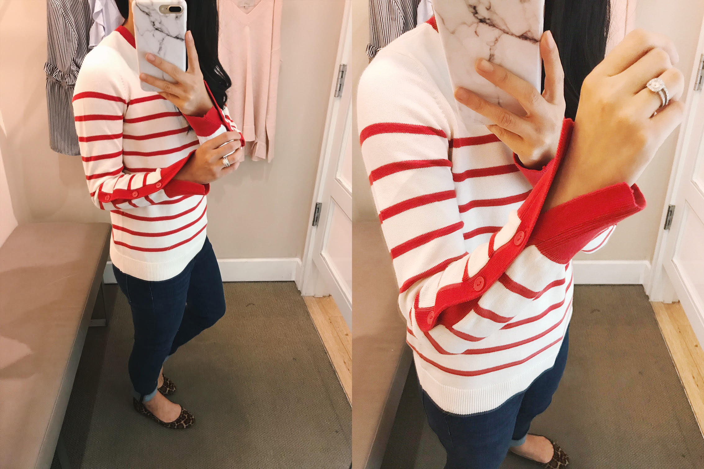 Red and White Striped Sweater