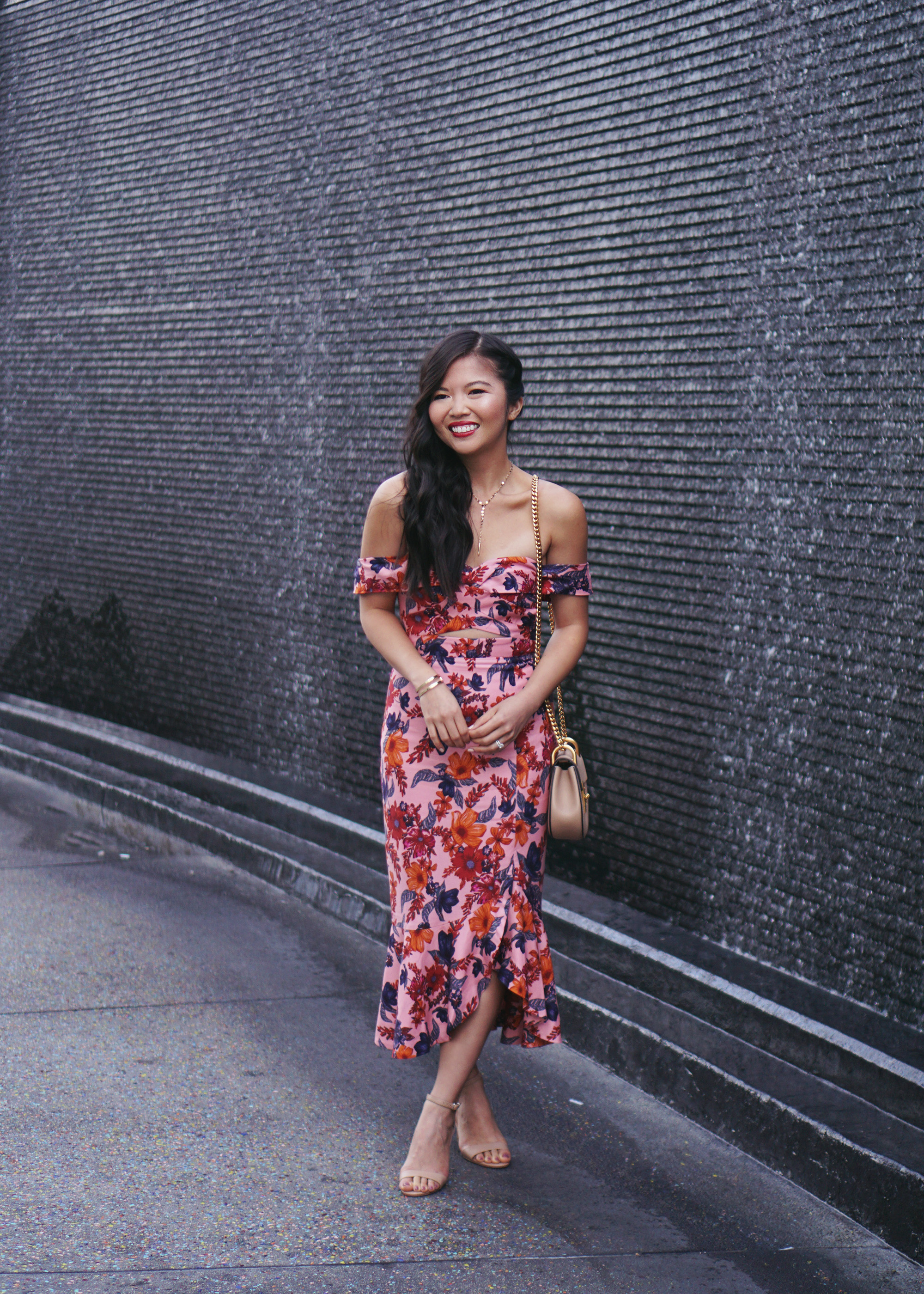 Floral Trumpet Dress & Chloe Mini Drew Bag