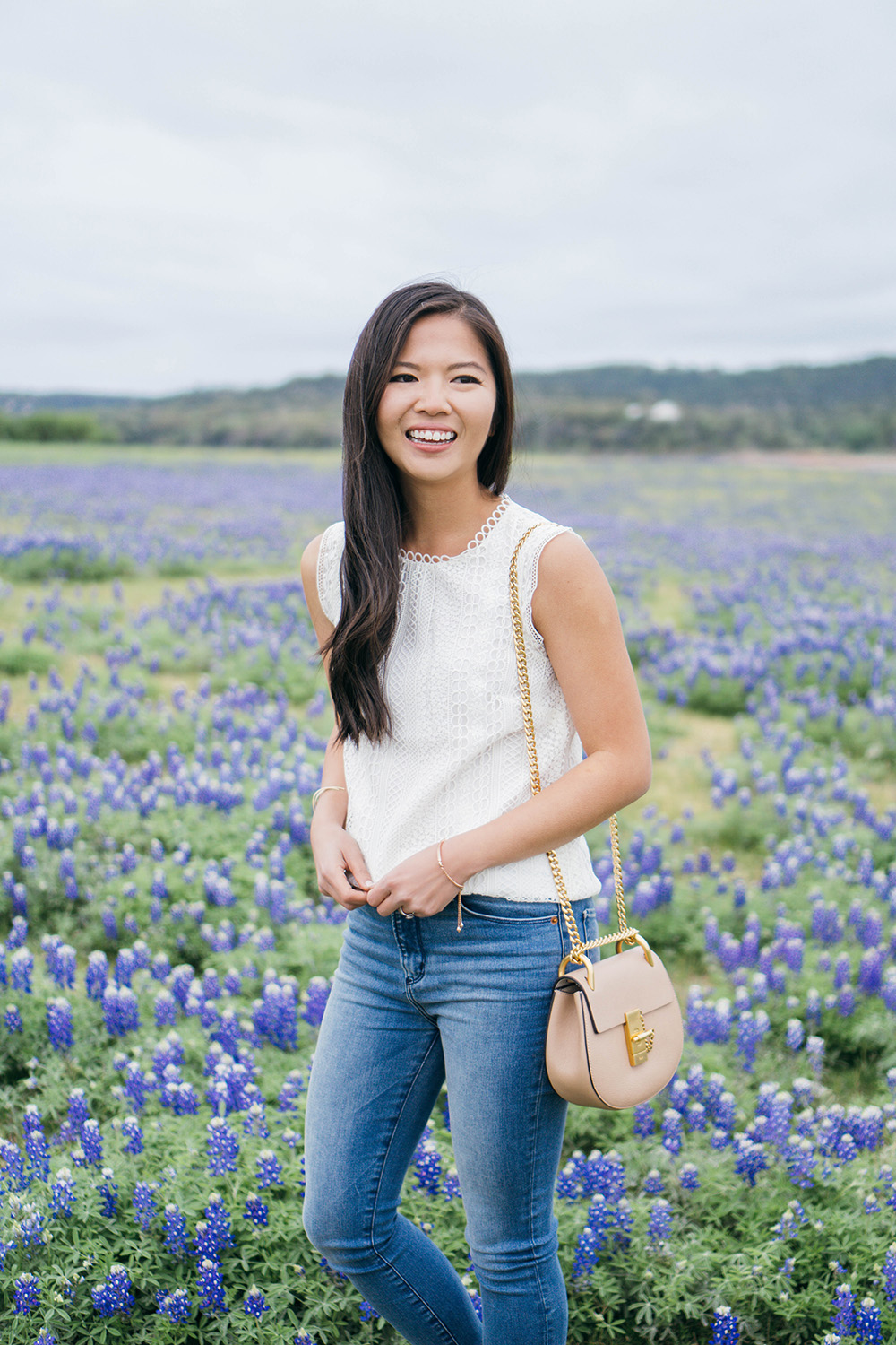 Spring Style / Lace Top & Skinny Jeans