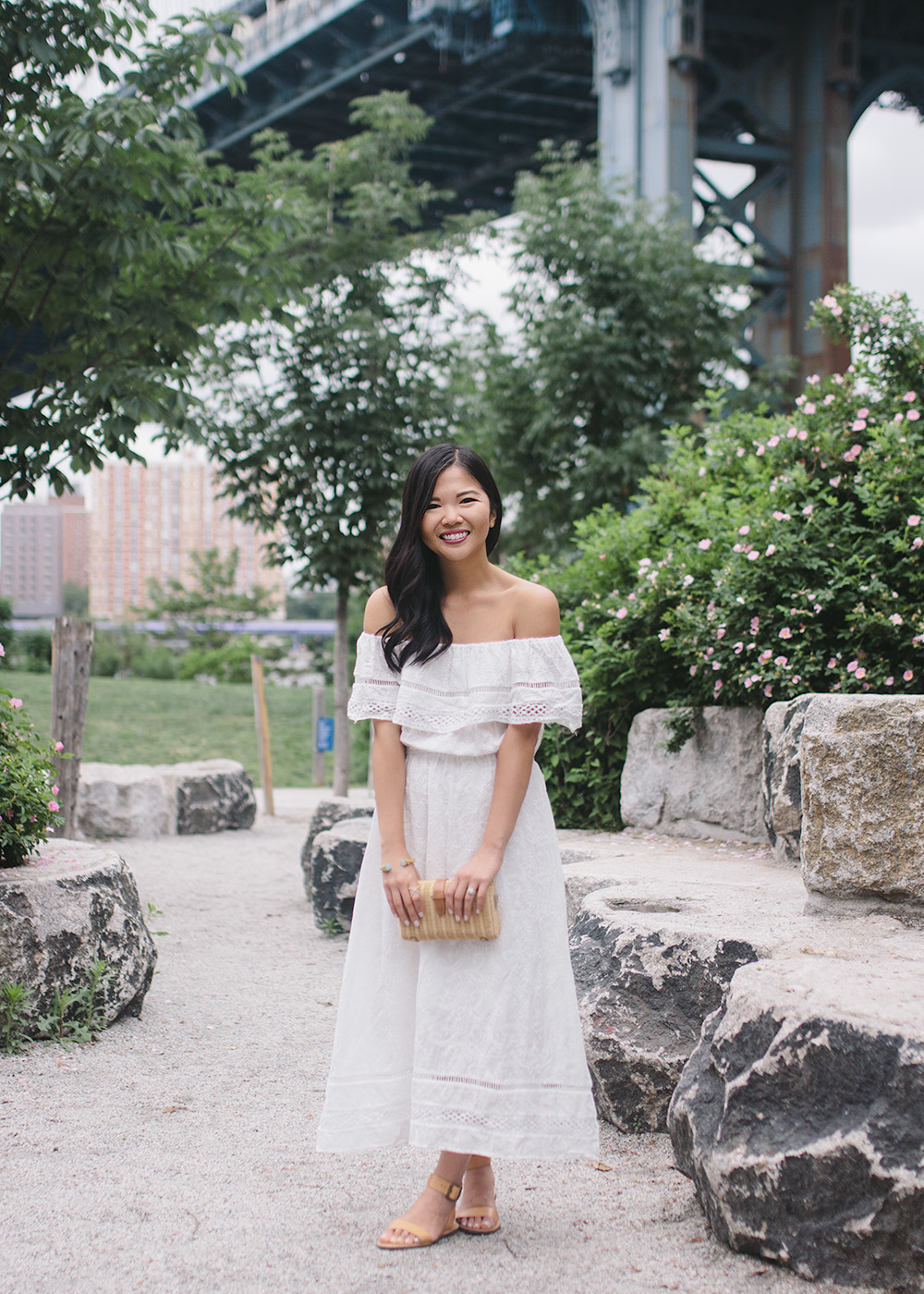 Summer Fashion / White Off the Shoulder Maxi Dress