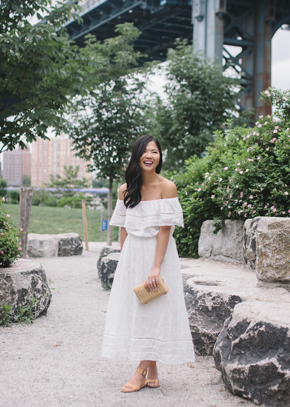 Summer Fashion / White Off the Shoulder Maxi Dress