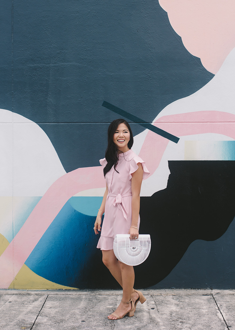 Office Style Inspiration / Pink Shirtdress with Ruffle Sleeves