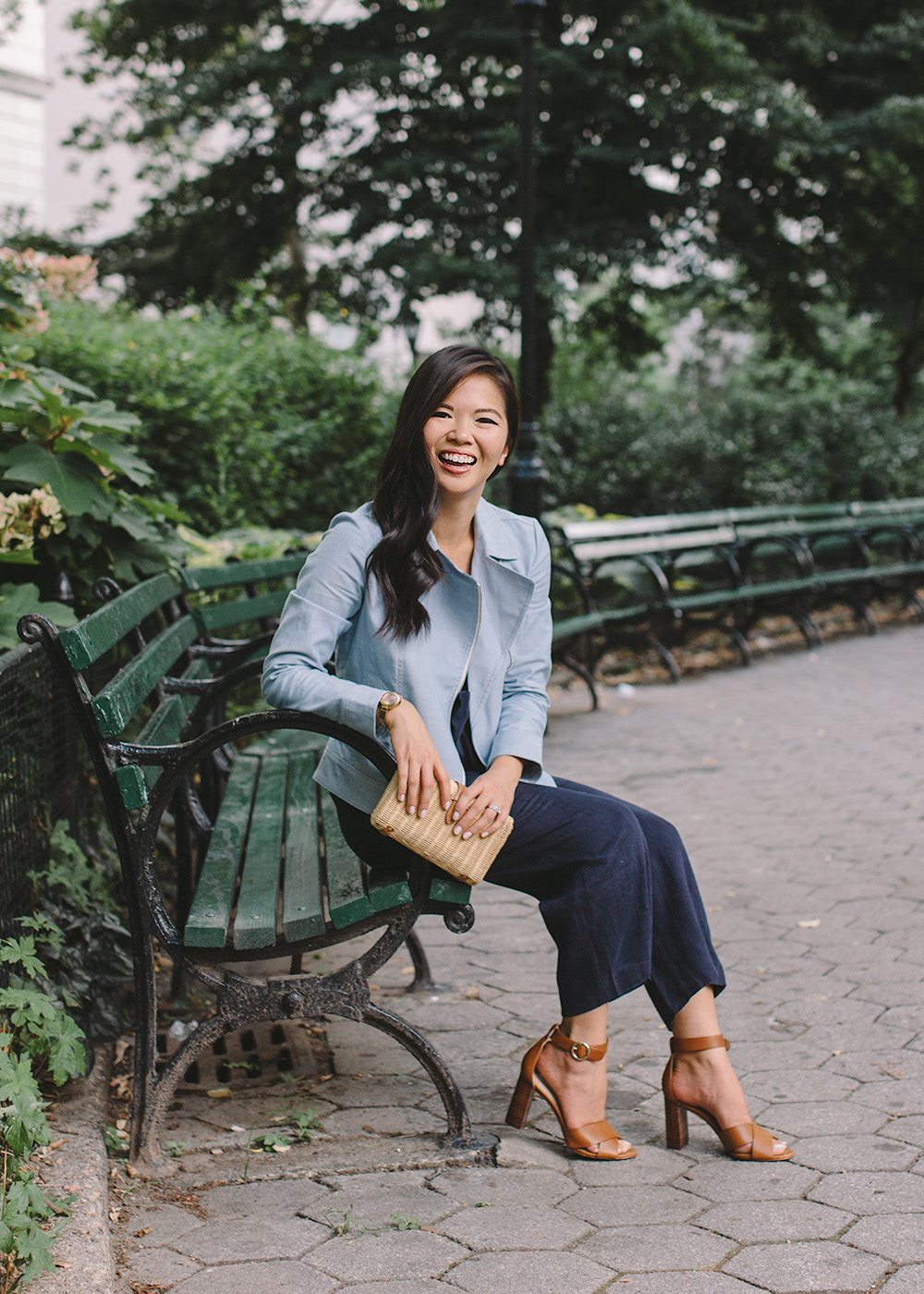 Summer Style / Linen Jumpsuit & Moto Jacket