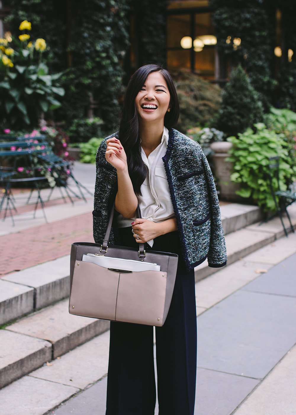 Fall Fashion Trends / Tweed Jacket & Wide Leg Pants