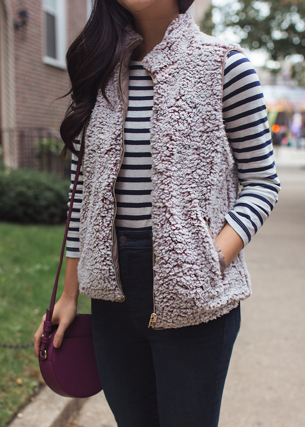 Fall Style Inspiration / Striped TEe & Fleece Vest