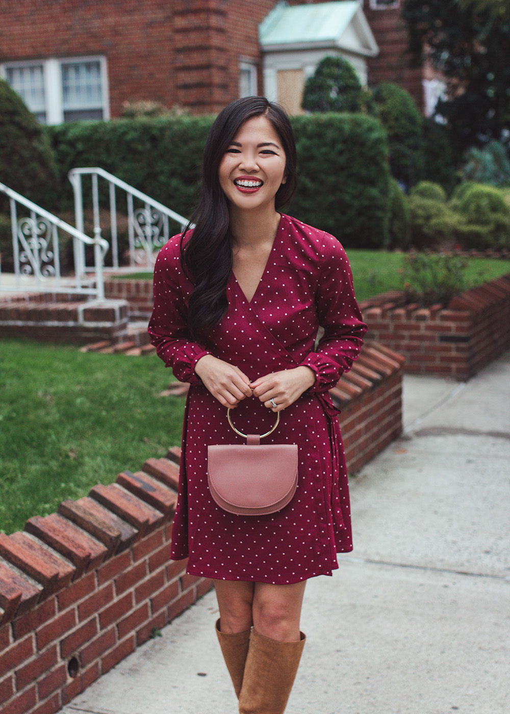 LOFT Star Print Wrap Dress