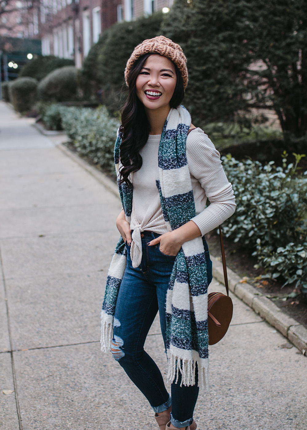 #AbercrombieStyle / Striped Scarf & Chunky Beanie