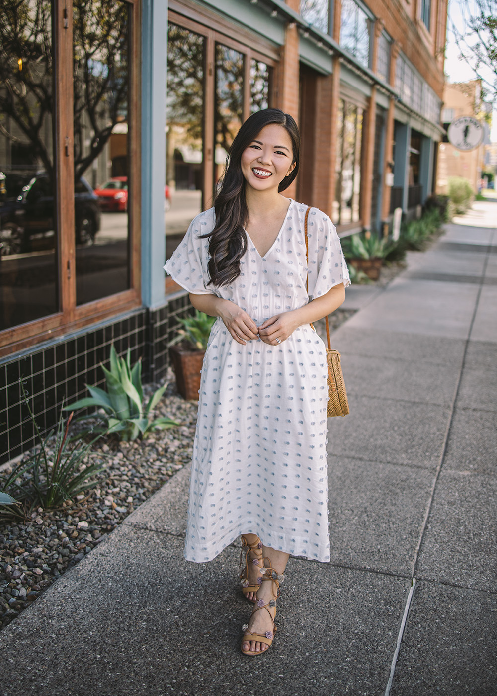 Spring Style / Pom Pom Midi Dress