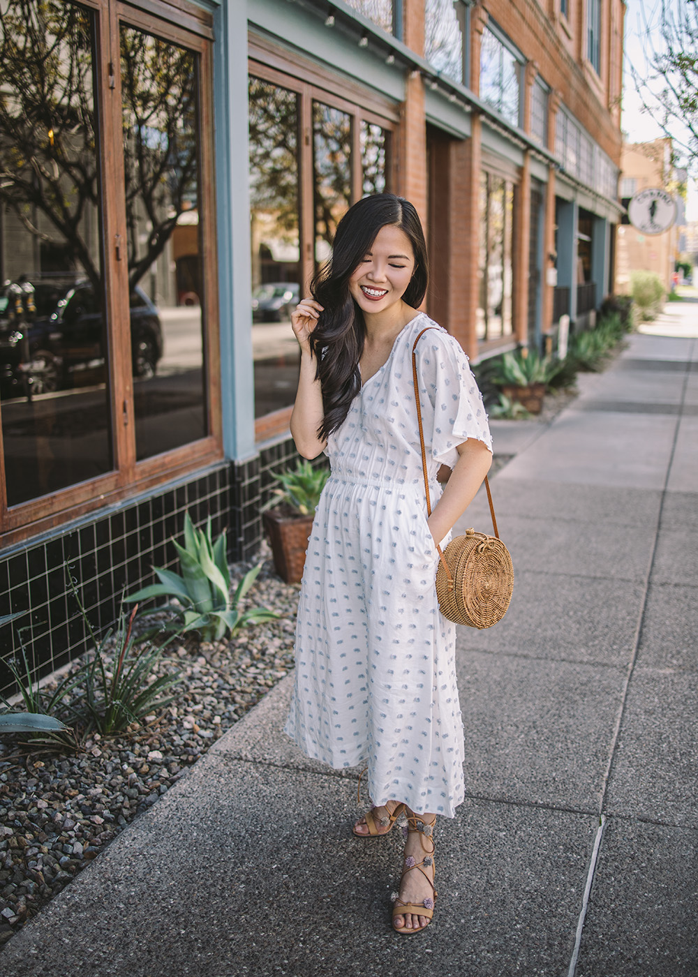 Spring Style / Pom Pom Midi Dress
